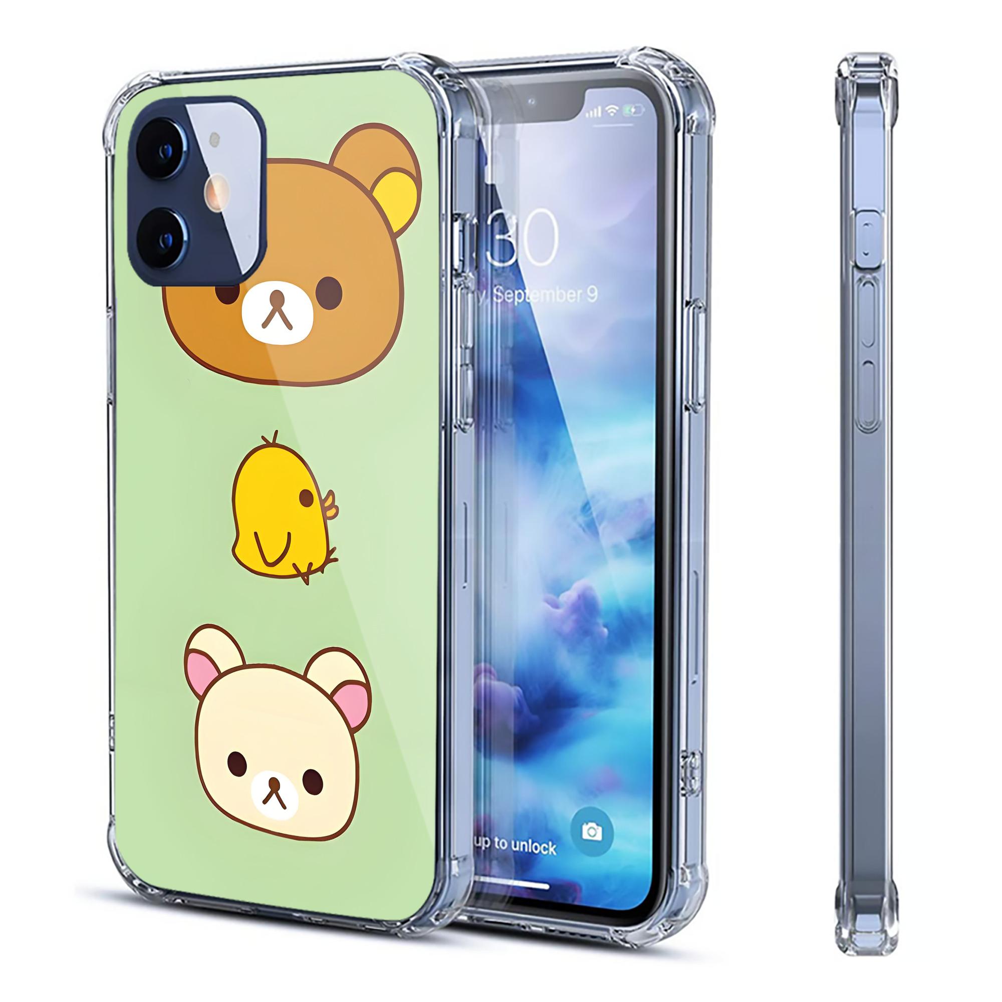 （画像用） リラックマ リラックマ キイロイトリ Rilakkuma Korilakkuma Kiiroitori 【iPhone 12シリーズ対応】透明スマホケース（クリアソフトケース）